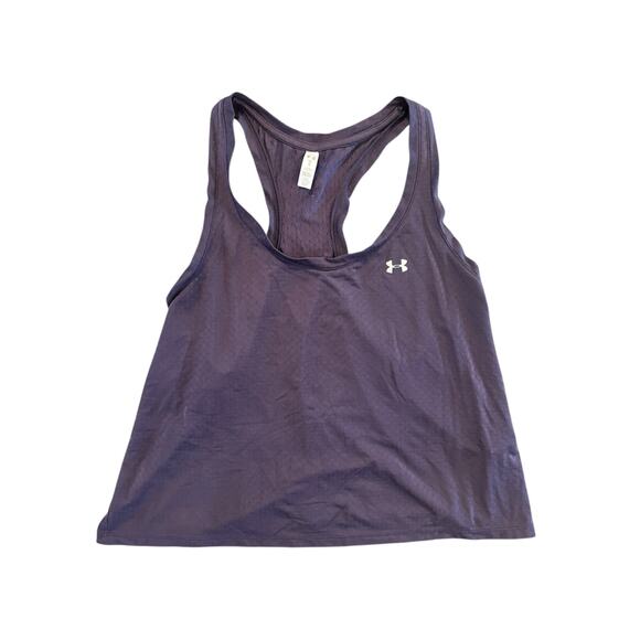 Under Armour HeatGear Racerback Tank Top Women’s Medium Purple Active Gym Wear - Picture 2 of 8
